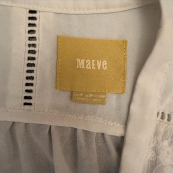 Anthropologie Maeve embroidered top‎ white - Picture 4 of 9